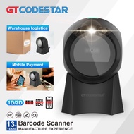 GTCODESTAR 1D 2D Omnidirectional Barcode Scanner Desktop Qr Barcode Scanner Reader for Cashier Resta