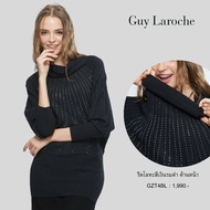 เสื้อผู้หญิง Guy Laroche Cozy Knit เสื้อเบราส์ผ้าถัก แต่งรีดสตัดด้านหน้า (GZT4BL)