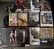 Bandai SHF Ironman Mark 5, Hulk, Thor, The Flash 閃電俠, Marvel Avengers Black Panther, QUEEN Freddie M