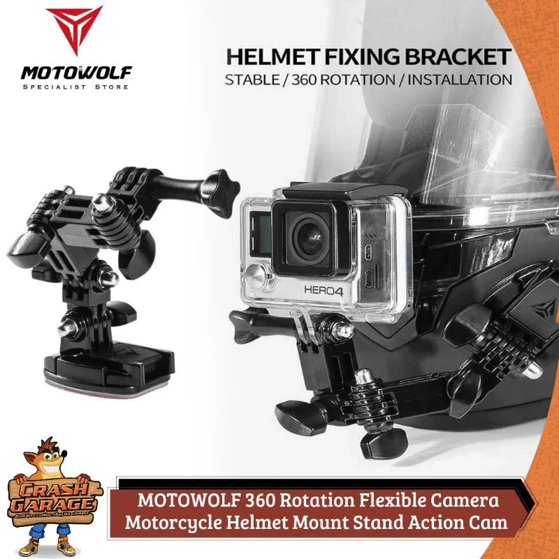 MOTOWOLF Dudukan Gopro Helm Mounting Gopro Helm Mounting  Action Cam Helm Mount Gopro Helm Breket Gopro Helm