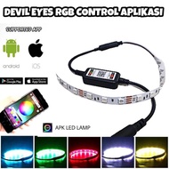 LAMPU LED DEMON RGB ANDROID / DEVIL KONEKSI HP BLUETOOTH LED RAPAT BERKUALITAS / LAMPU ALIS DEVIL SM