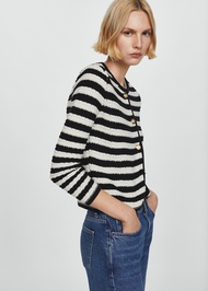 [MANGO] CARDIGAN FLOK / Striped cardigan with jewel buttons Ref: 67064024