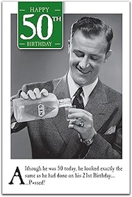 Emotional Rescue Funny 50th Birthday Card For Him - 21st Birthday Card - Black, White & Green