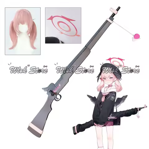 Anime Game Shimoe Koharu Blue Archive Cosplay Weapon Gun Prop Koharu Wig Halo Headwear Halloween Car