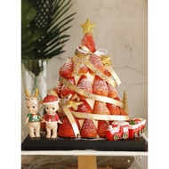 圣誕party草莓塔蛋糕裝飾品丘比天使娃娃玩偶擺件圣誕節紅綠草圈