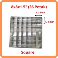 Loyang Brownies with Cutter 5 inch (16petak ) 6 inch (25 petak) 8 inch (36 petak) Loyang Brownie 10