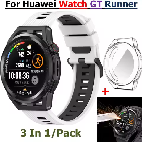 22mm Watch Band Strap for Huawei Watch GT Runner Smart Frame Bezel Bracelet Case Cover for Huawei GT