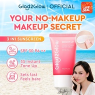Glad2Glow Lychee Vitamin Water Cream Brightening Moisturising Protect 3IN1Tone Up Sunscreen SPF30PA+