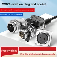 Aviation Plug Socket WS28-2-3-4-7-10 Pin 12-16-17-20-24-26 Core TQ/Z Flange Square Seat