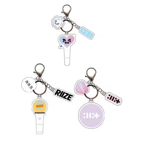 KPOP Korean Group Lightstick Pendant Keychain ILLIT RIIZE TWS Bag Accessories NAYEON Fans Collection