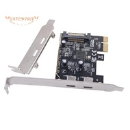 PCIE to Dual Type C Expansion Card PCI-E X1 to 2-Port TYPE-C USB 3.2 GEN1 5Gbps Convert Card ASM1042