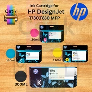 Ori HP 728/728B DesignJet T730/T830 MFP Ink Cartridge 130ML/300ML (Black3WX30A/CyanF9J67A/MagentaF9J