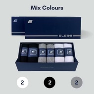 E/ELGINI E16125 Stokin Premium Cotton Socks at 2-2-2 Cotton Durable Breathable Comfortable 6set 1box