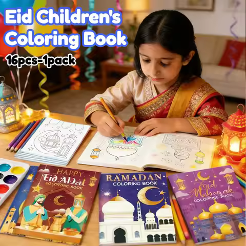 Ramadan Mubarak Islamic Doodle Activity Eid Children's Sketchbook Coloring Book DIY Educational Gift