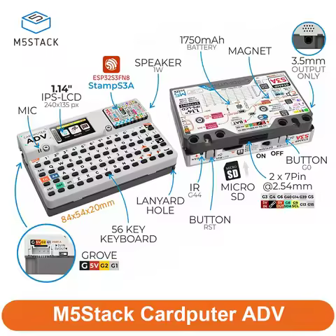 M5stack Cardputer ADV High-Performance Card Computer With 56-Key Keyboard and 1.14-inch TFT Screen f