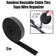 SENDEM Reusable Cable Ties Rainbow Circle Velcro Strap Cable Tie Fastening Tape Wire Organizer(3pcs)