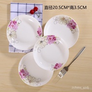 S78D8Inch Plate Dishes Dish Deep Plates Meal Tray Bone Porcelain Plate Household Ceramic Plate Tableware Western Food Pl