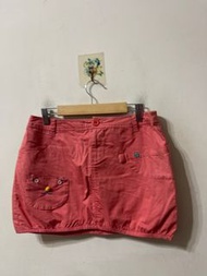 A la sha 貓 魚 口袋造型 粉色短裙