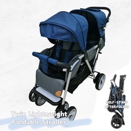 Twins Stroller Lightweight Foldable Double Pram