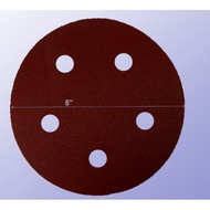 ABRASIVE MALL 5INCH 5HOLE SAND PAPER RED SAND