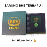 SARUNG BHS HITAM POLOS MERCERICED MESRES PREMIUM