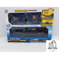 Children's Toy Ship and Fighter Plane - Aircraft Carrier Military Top Super Army TRB-010 Set militar