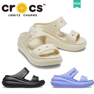 crocs แท้ 100% CRUSH SANDAL รองเท้าแตะส้นสูง พื้นหนา กันลื่น มีรูกลวง เหมาะกับเดินชายหาด สําหรับผู้ห