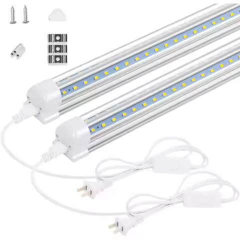 2Piece Led Growth Lamp Plant 6000K Color Temperature T8 Lamp 0.6m Full Spectrum 85-265V White Growth