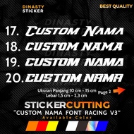 STICKER CUTTING STICKER CUSTOM NAME FONT RACING REQUEST NAME