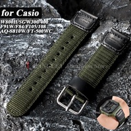 Nylon Canvas Watch Strap for Casio for 18mm Band for F91W W800H F84 SGW400 AE1200 Bracelet 19mm Band