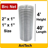 1" x 2" / 2" x 2" 4ft Galvanized Brc Netting Wire Mesh/Dawai Jaring Welded Iron Netting Garden suppo