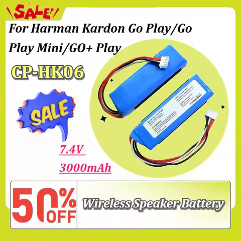 High-Capacity 7.4V 3000mAh Li-ion Wireless Speaker Replacement Battery CP-HK06 for Harman Kardon Go