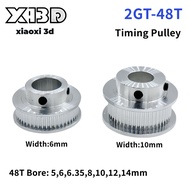 1Pcs 2GT Timing Pulley 48T 48Teeth Bore 5/6/6.35/8/10/12/14mm 48 Tooth Belt Width 6/10mm GT2 Timing 