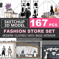 SketchUp | 3D Model 3D Model Fashion shop supply Set 113 for home interior design | Exclusive Materi