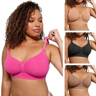 FeelinGirl Women's Wireless Seamless T-Shirt Bra Comfort Bralette No Underwire Unlined Cami Sports B