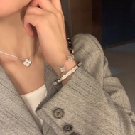 Korean Fashion 4-leaf Clover Bracelet Necklace Earring Set Jewelry Accessories