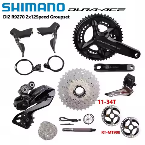 Shimano Di2 Dura Ace R9270 2x12 Speed Hydraulic Disc Brake Set R9200 Crankset FD RD-R9250 Battery DN