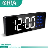 ORIA Digital Alarm Clock With Temperature Monitor 3 Alarms Desk Clock Voice Control Snooze Function 12/24H Format for Office Bedroom