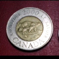 koin bimetal Canada 2 dollar commemorative 12