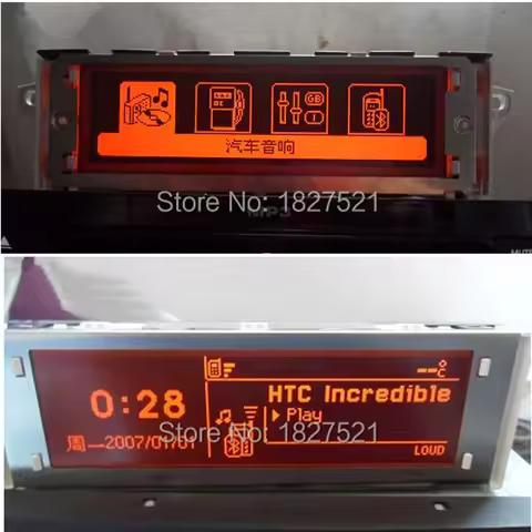 New Original Support USB Bluetooth 4 Menu Display Red Screen Monitor 12 pin for Peugeot 307 407 408 