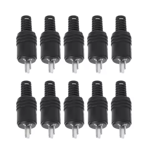 10 Pcs 2 Pin DIN Speaker Plug 2-Pin Plug Hifi Loudspeaker Cable Solder Connector Drop Ship