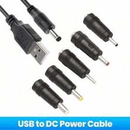 5 In 1/12 In 1 USB To 5V DC Power Cable 5.5 * 2.5mm Jack Charging Cord With 5 Selectable Connector U