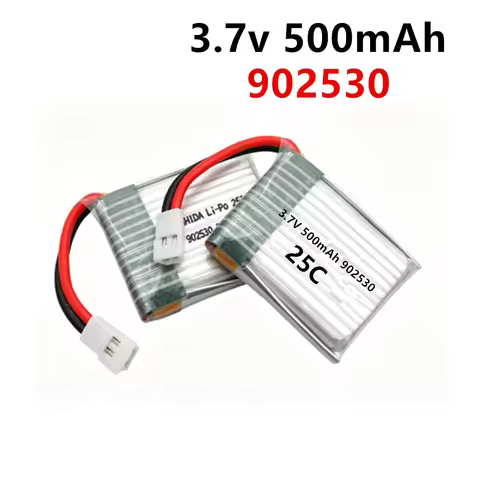 902530 500mAh 3.7V Lithium Battery 25C High Rate Lipo For Wltoys V931 F949 XK K123 6Ch RC Helicopter