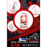 [SG SELLER] USB Travel &amp; Wall Charger UME SAFETY MARK Dual USB Charger 2.1A 3 Pin Travel Adapter Plug 1 Year Warranty