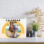2024 Cat Balls Calendar Funny Cat Butthole Calendar 12 Month Cat Balls Calendar Wall Calendar