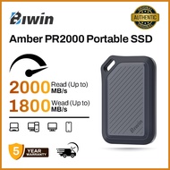 BIWIN PR2000 SSD ภายนอก 2TB ความเร็วสูงสุด 2000 MB/s IP67 ป้องกันฝุ่นและน้ำ SSD พอร์ตेबิล ป้องกันการ