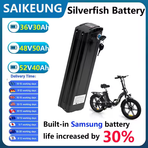 batterie vélo électrique SilverFish 36v48v52v60v72v 60 20ah 24 30 45ah 50ah 2000w battery for HITWAY