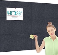 Large Cork Bulletin Board Alternative 48"x36", 12 Pack Felt CorkBoard Tiles for Office Wall with 80 