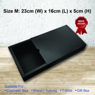 Black Gift box(M) | Black Kraft Box | Slide in Black Box | Small cute box | empty box | Kotak Hitam 