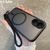 Luxury Magnetic Casing For VIVO V60 Lite V60 Lite 5G Frosted Semi Clear With Wristband Lanyard Anti-